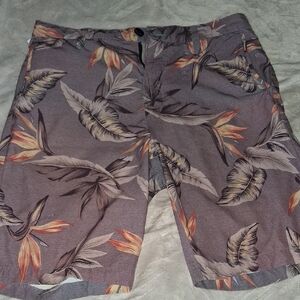 Tropical Leaf Print Men's Hybrid Shorts